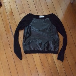 Bisou Bisou faux leather top